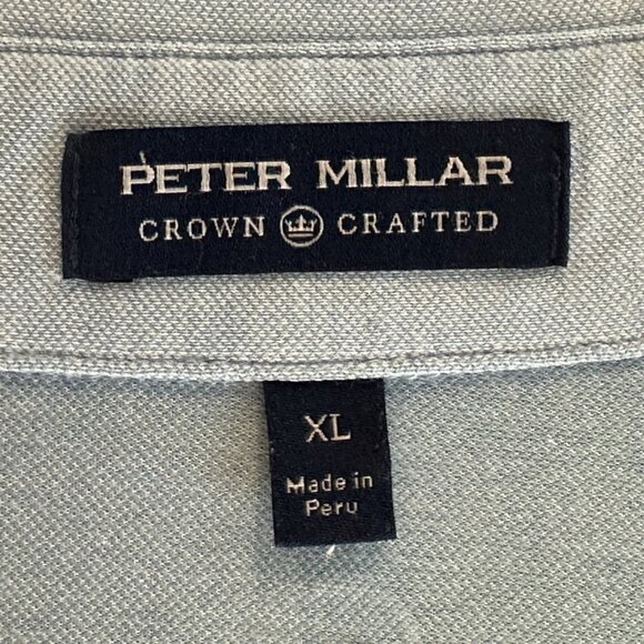 Peter Millar Sean Stretch Jersey Polo XL Cottage Blue Crown Crafted Mens Shirt - Picture 5 of 6